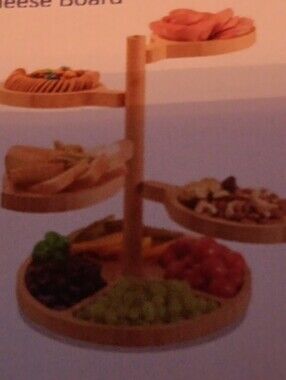 NIB - UTCG - 4-Tier Natural Bamboo Cheese, Snack & Serving Stand